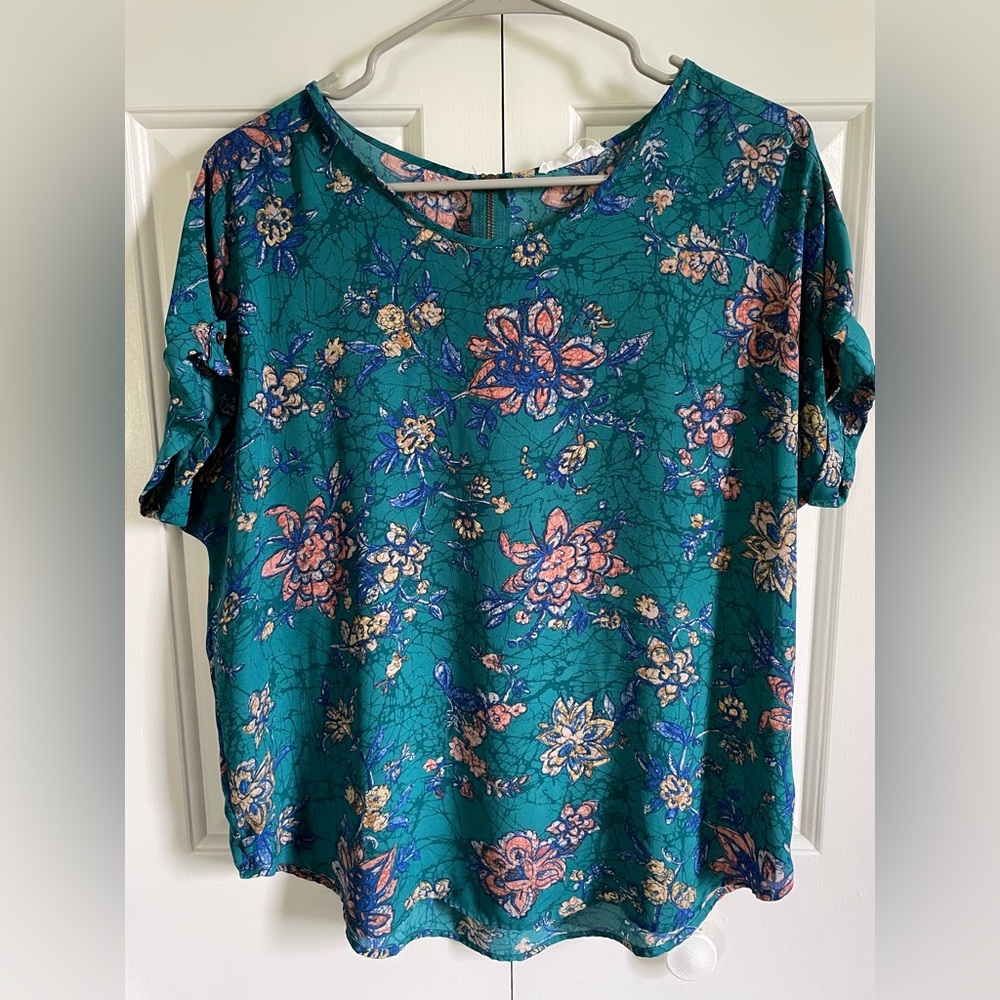 Floral Teal Women's Top